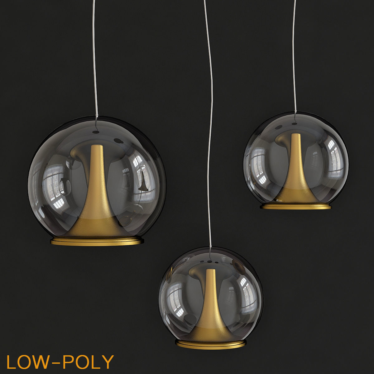 Chandelier 3d model collection 10 Pieces Low-poly 3D model_13
