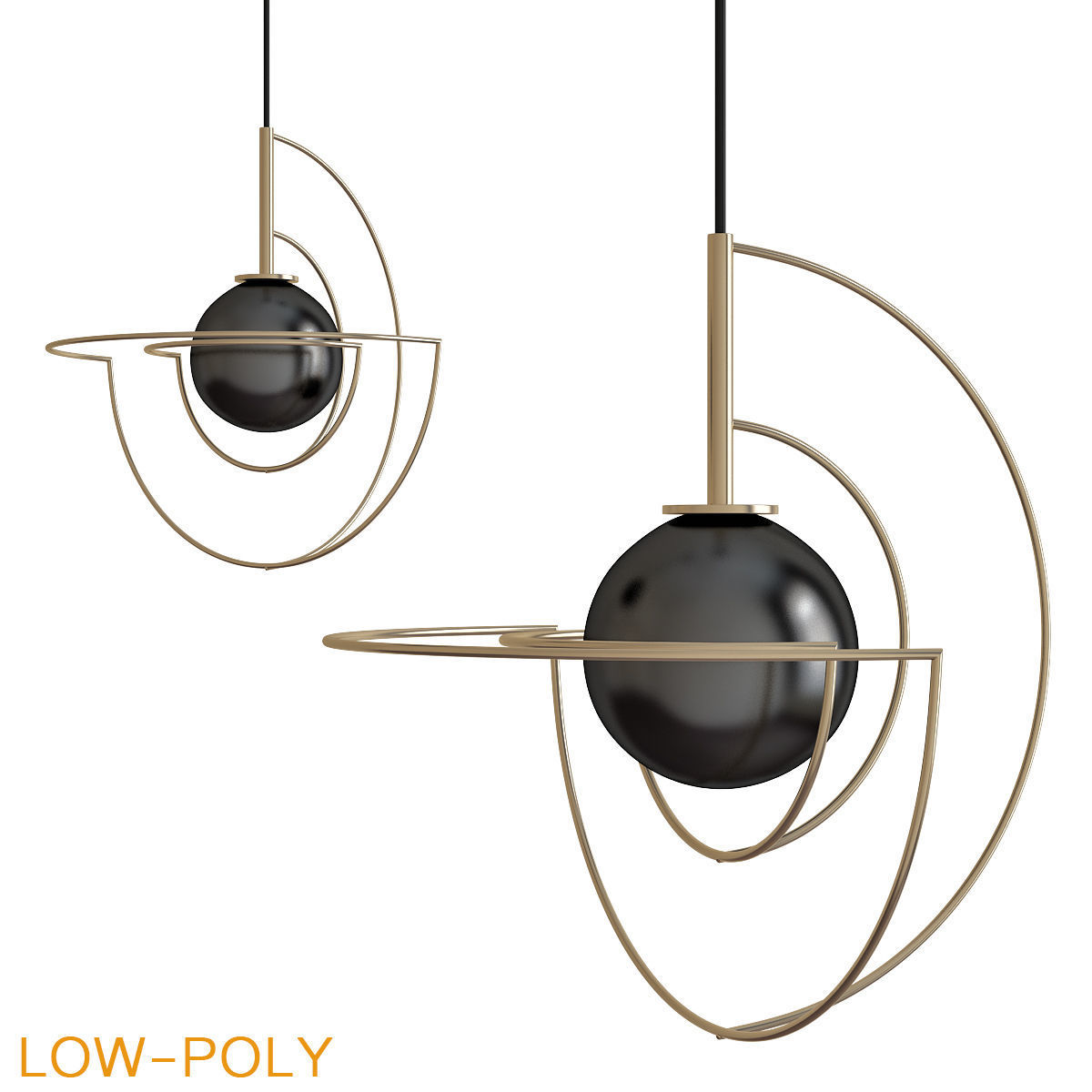 Chandelier 3d model collection 10 Pieces Low-poly 3D model_5