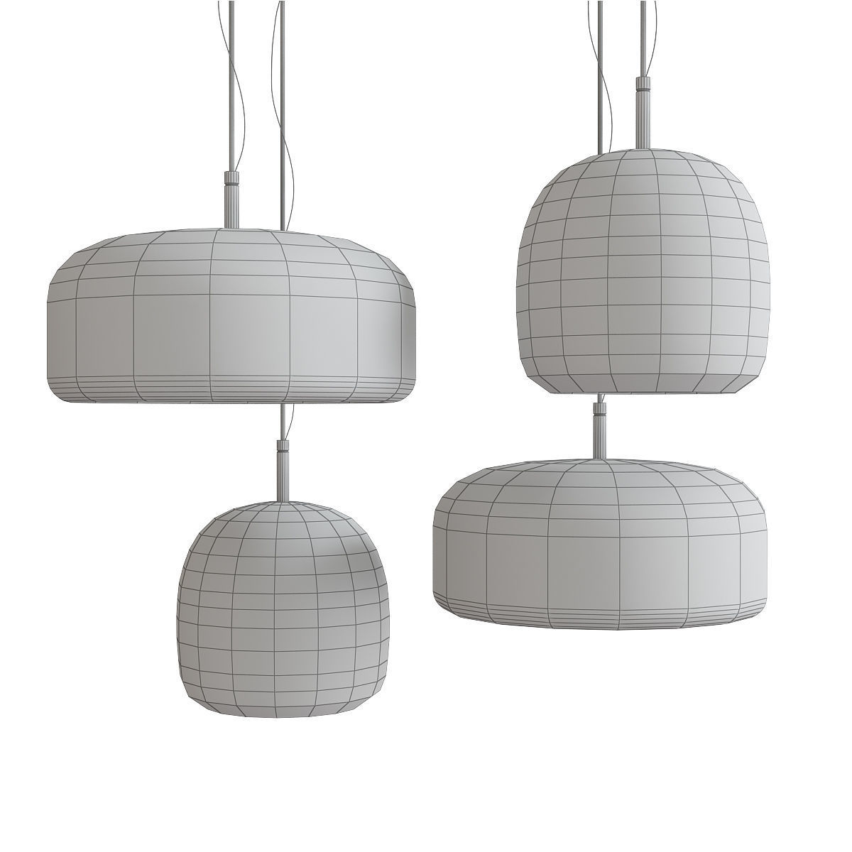 Chandelier 3d model collection 10 Pieces Low-poly 3D model_16