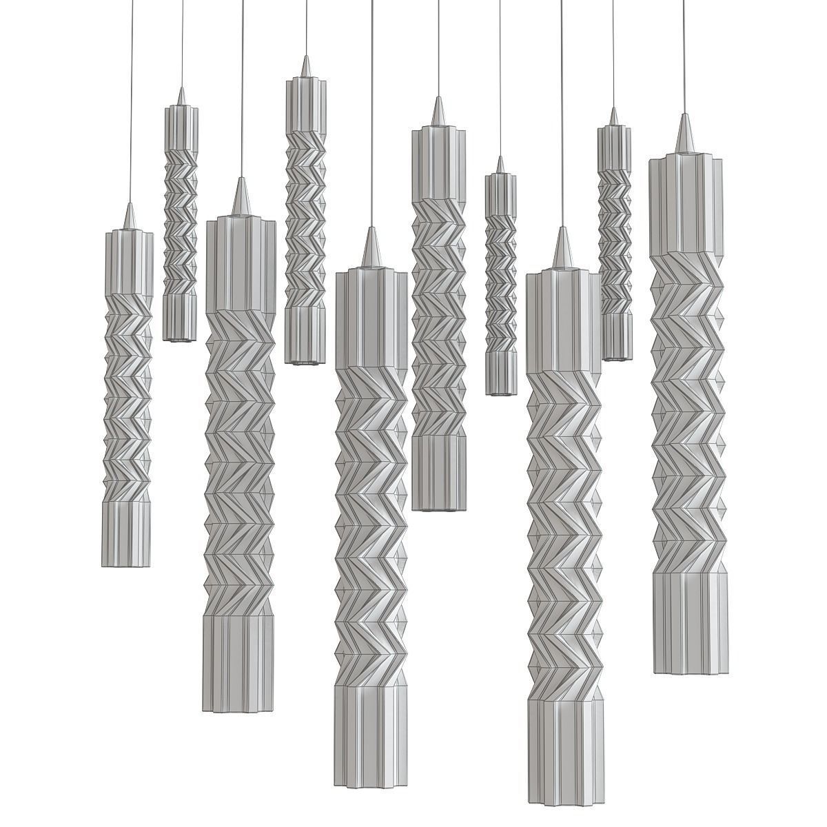 Chandelier 3d model collection 10 Pieces Low-poly 3D model_15