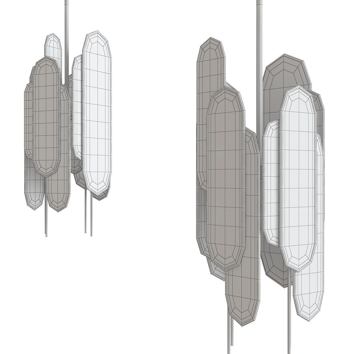 Chandelier 3d model collection 10 Pieces Low-poly 3D model_10