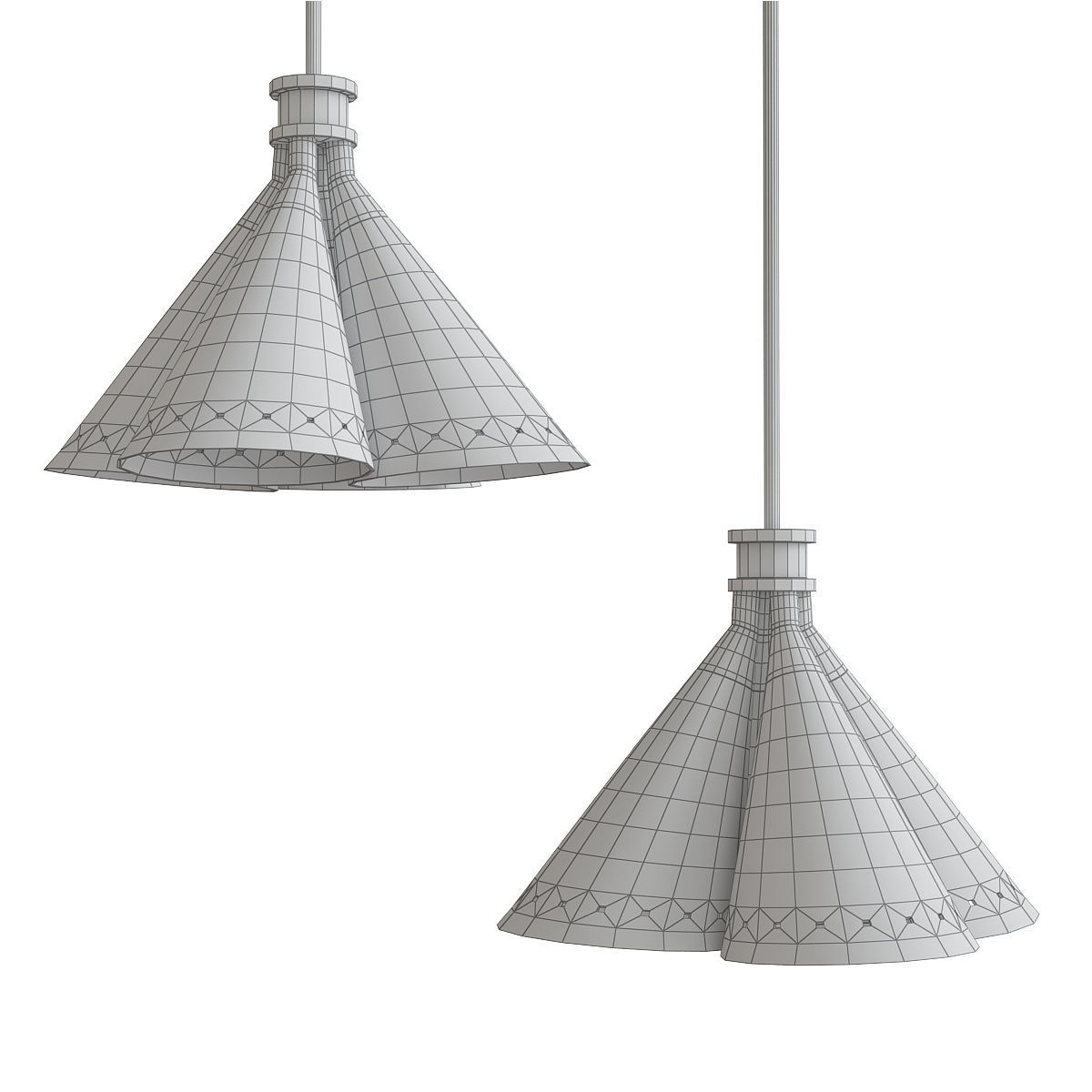 Chandelier 3d model collection 10 Pieces Low-poly 3D model_5