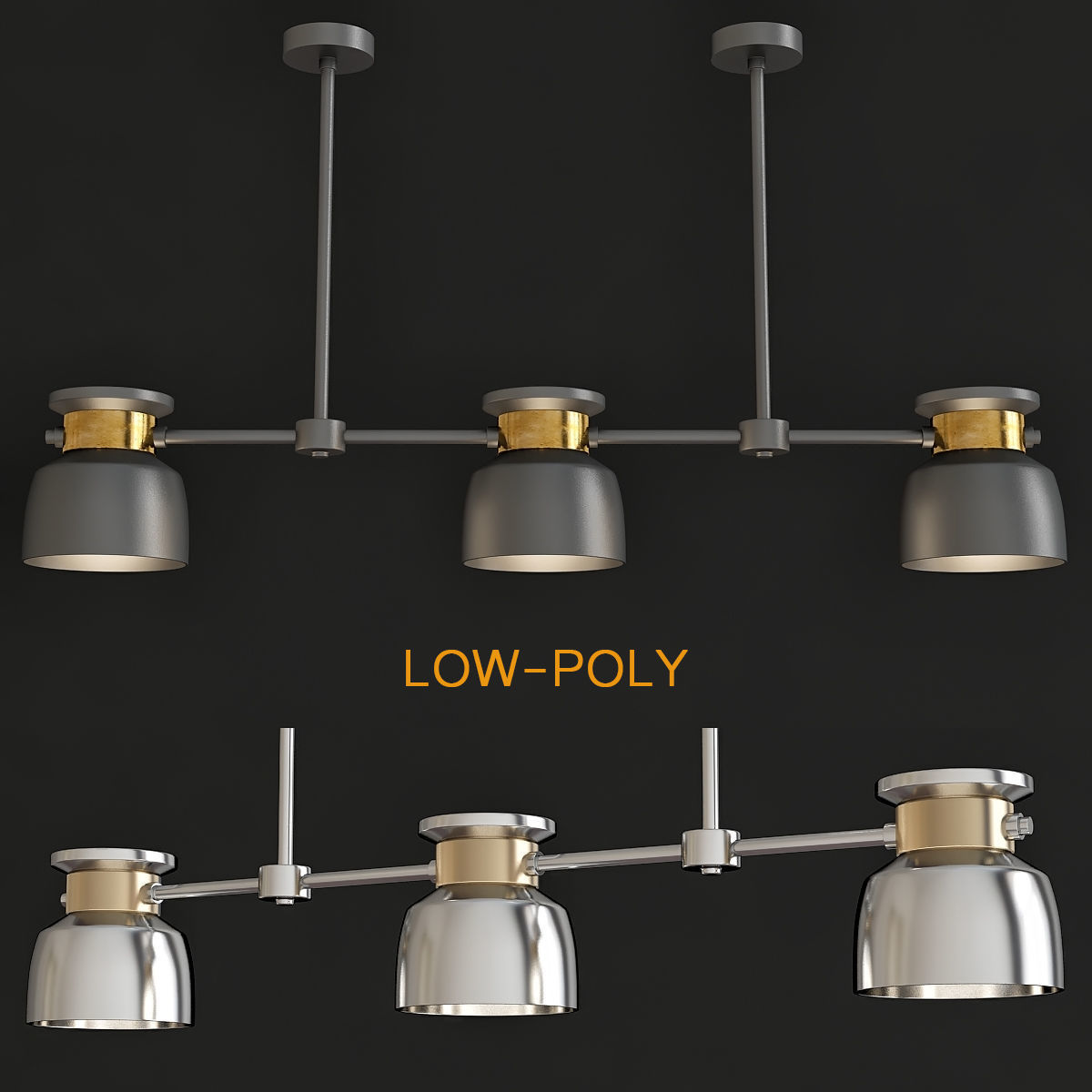 Chandelier 3d model collection 10 Pieces Low-poly 3D model_12