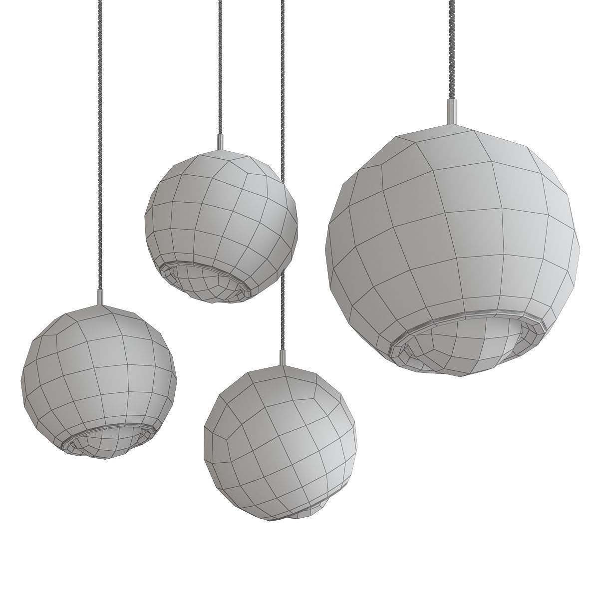 Chandelier 3d model collection 10 Pieces Low-poly 3D model_17