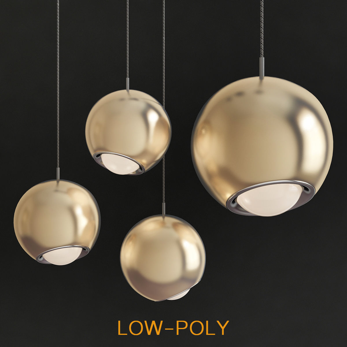 Chandelier 3d model collection 10 Pieces Low-poly 3D model_18