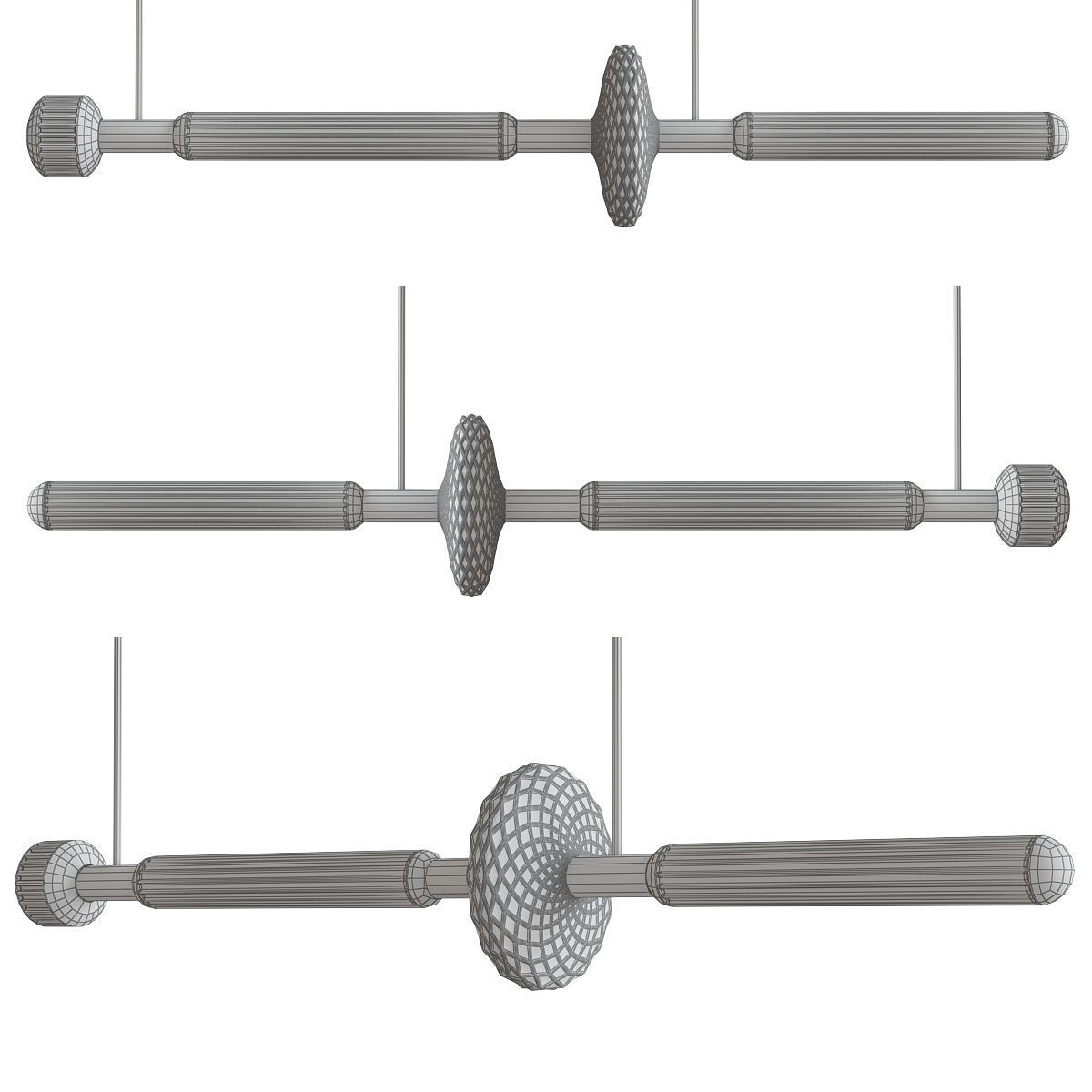 Chandelier 3d model collection 10 Pieces Low-poly 3D model_5