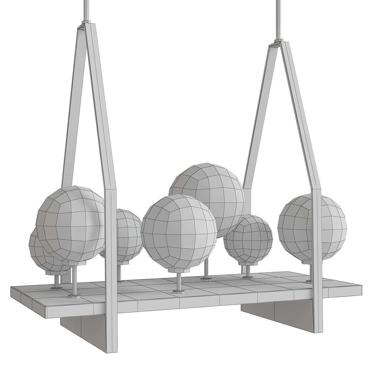 Chandelier 3d model collection 10 Pieces Low-poly 3D model_11