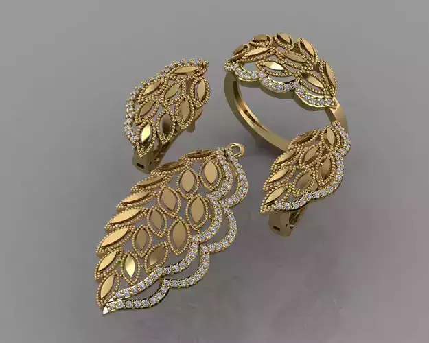 GC GOLD M0052- Diamond gold set 