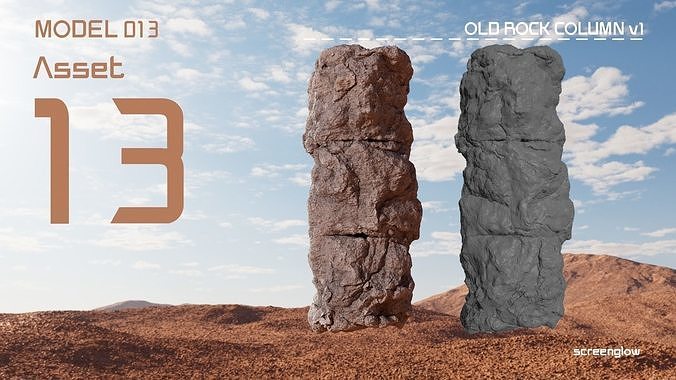 Old Rock Column v1 3D model
