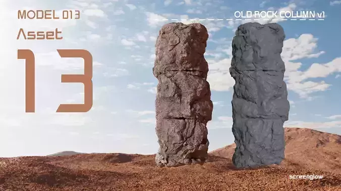 Old Rock Column v1 3D model
