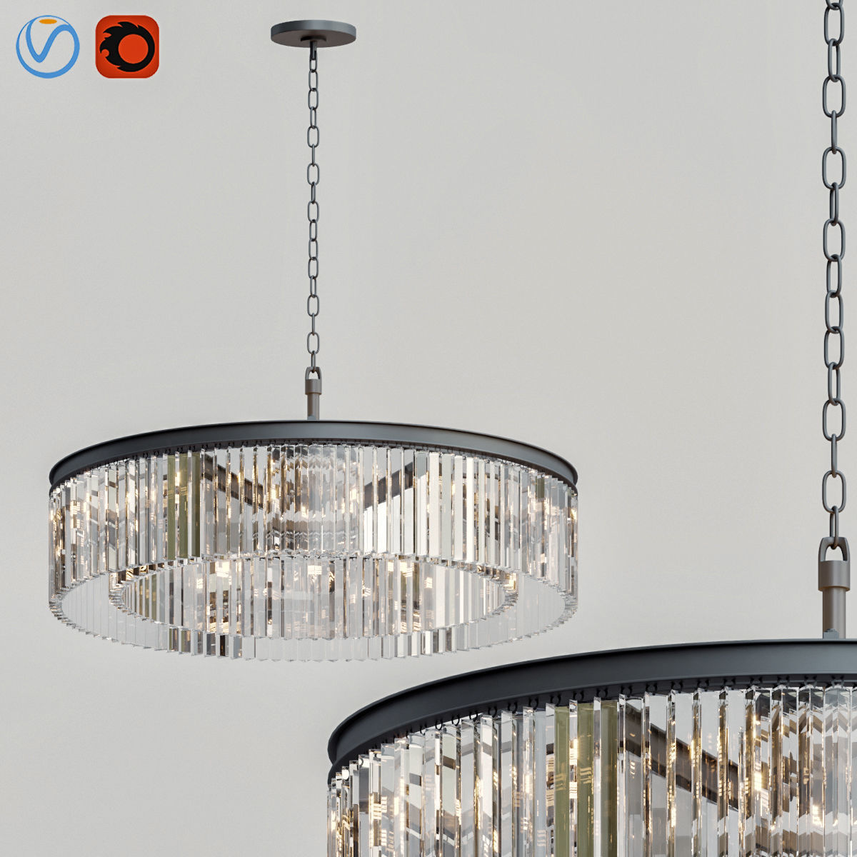 RH collection pendant lamp 3D model_9