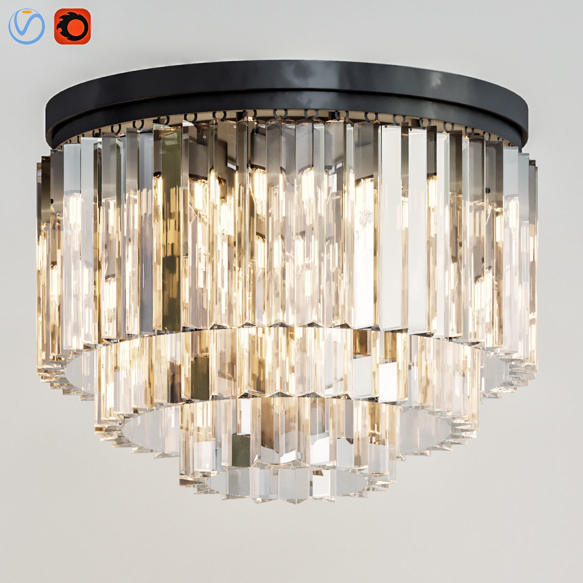 RH collection pendant lamp 3D model_3