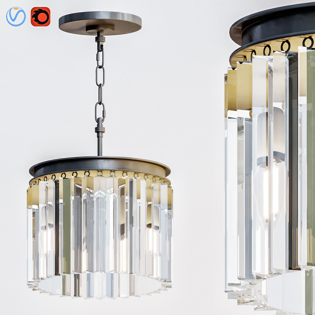 RH collection pendant lamp 3D model_4