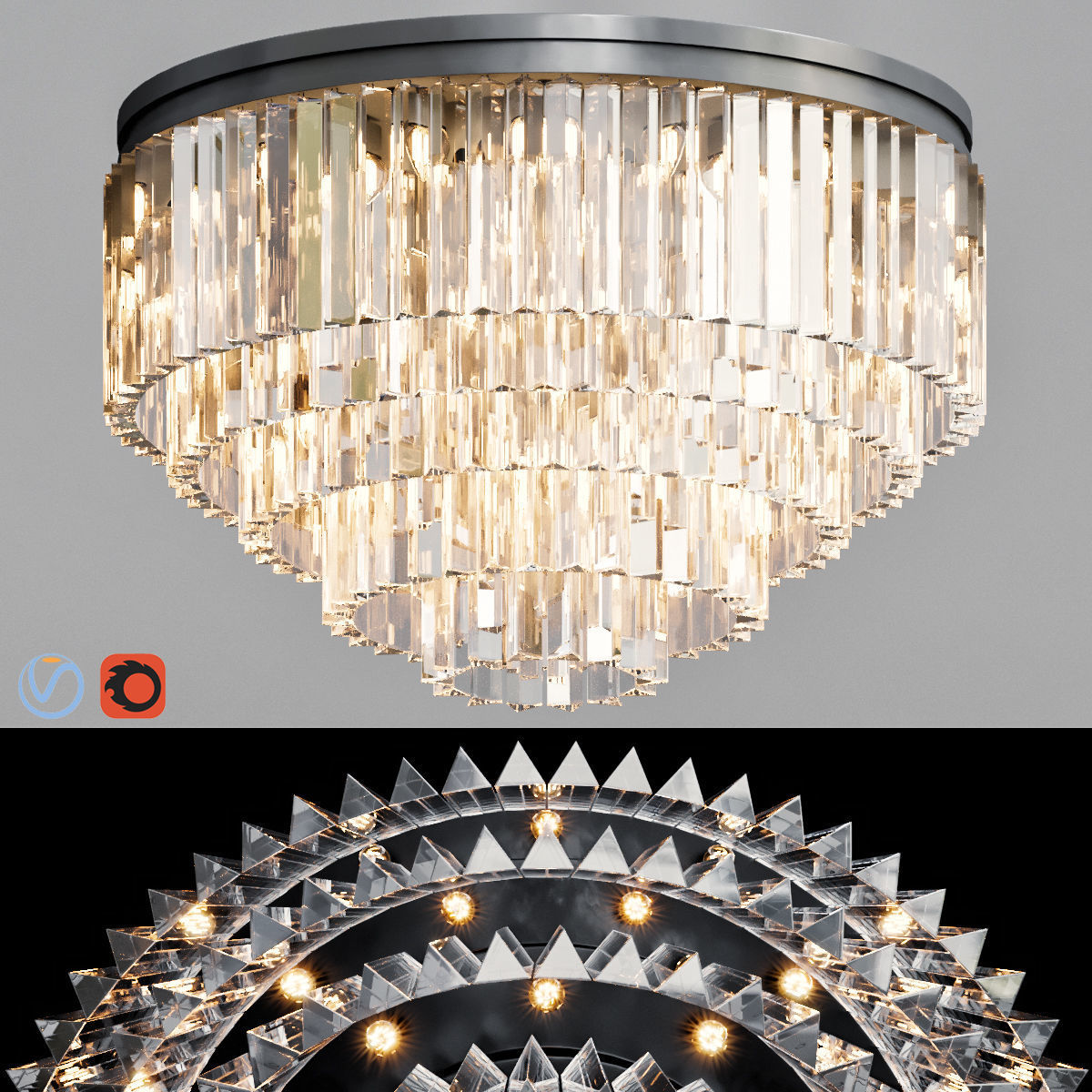RH collection pendant lamp 3D model_2