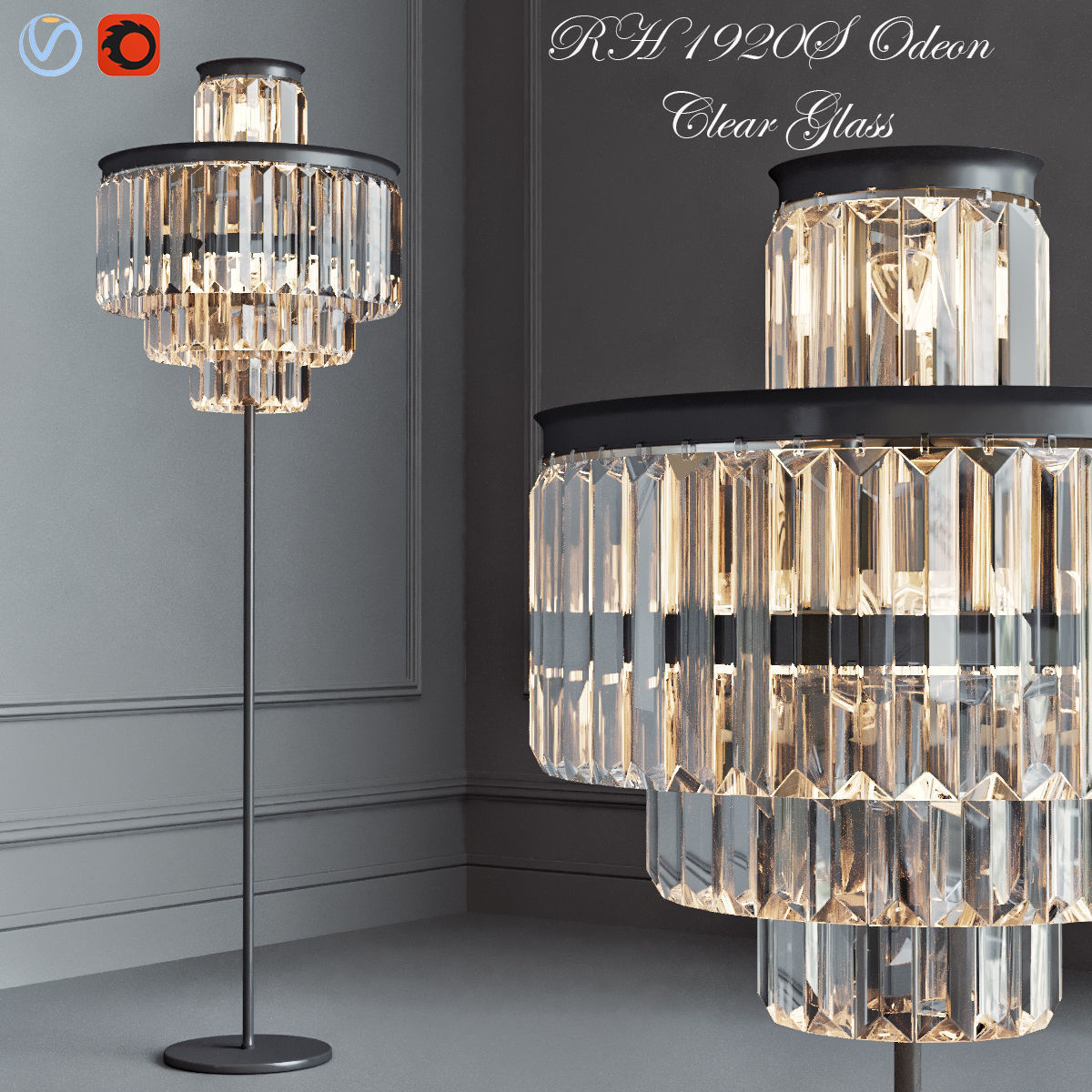 RH collection pendant lamp 3D model_1