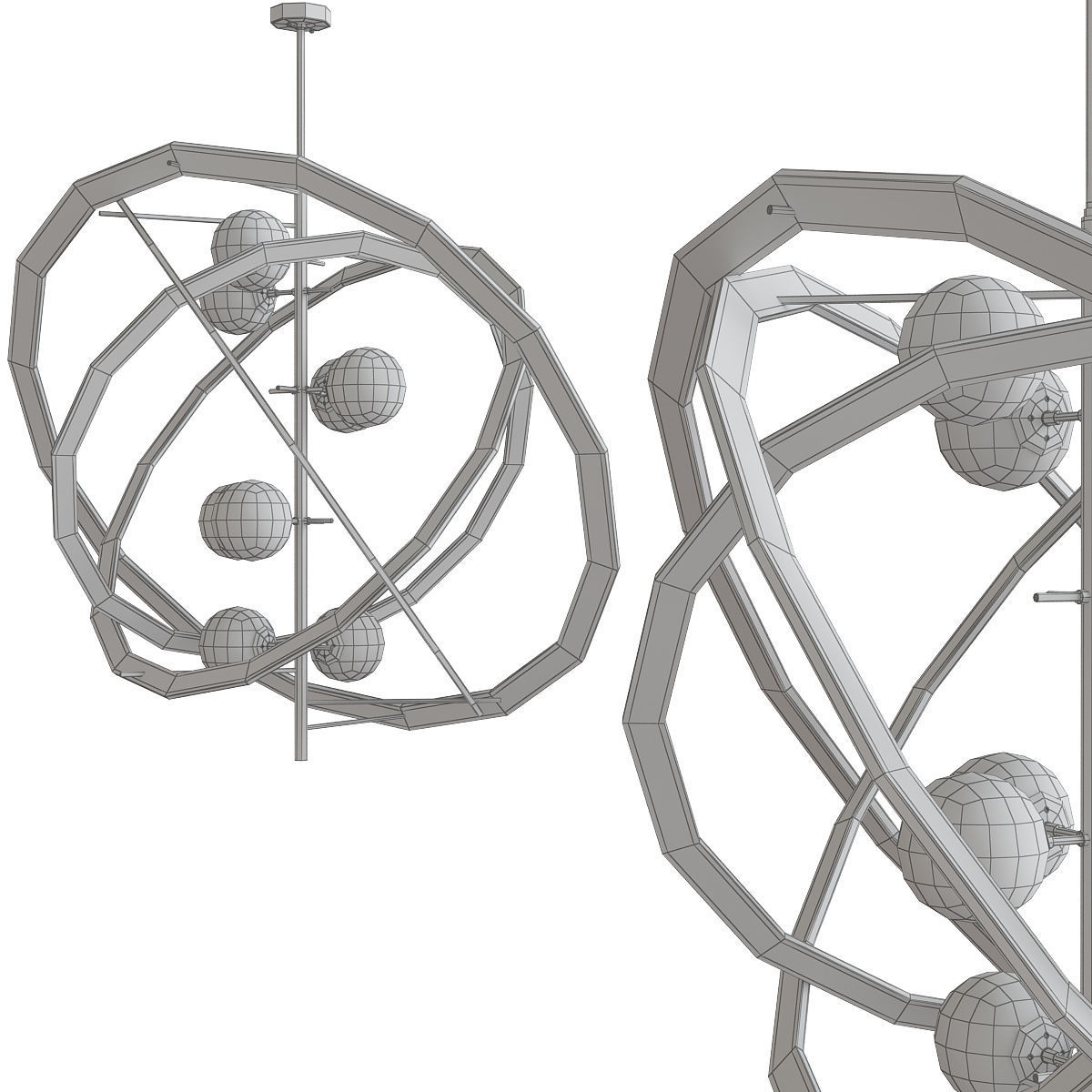 Chandelier 3d model collection 10 Pieces Low-poly 3D model_3