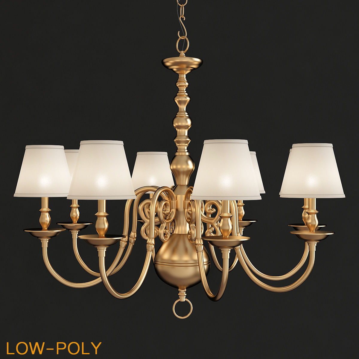 Chandelier 3d model collection 10 Pieces Low-poly 3D model_10