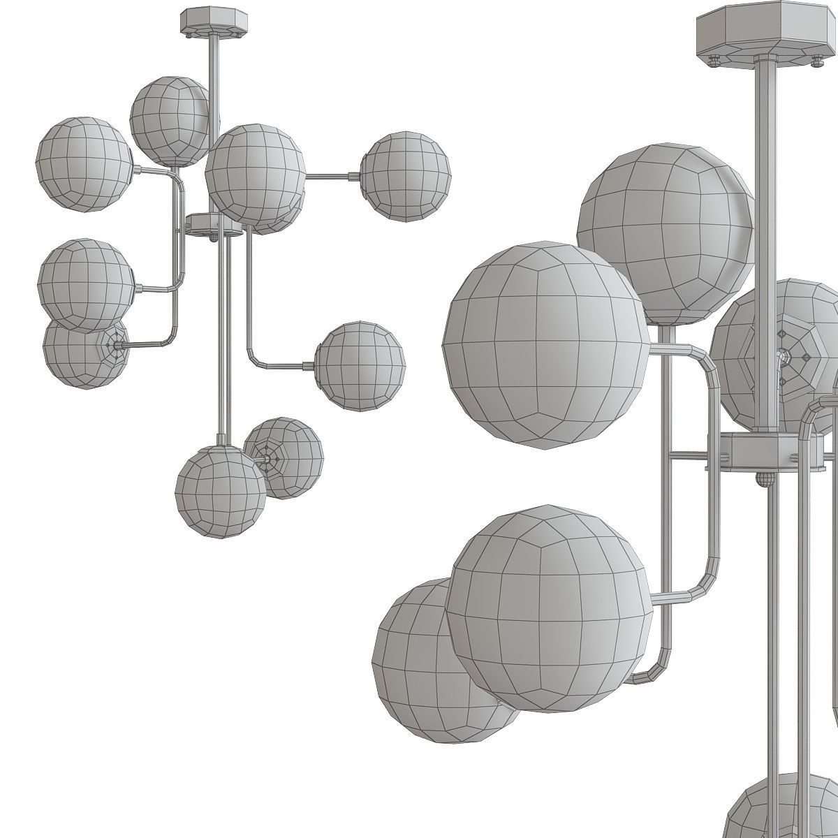 Chandelier 3d model collection 10 Pieces Low-poly 3D model_18