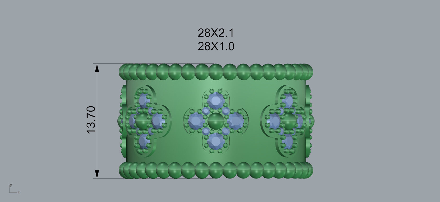 ring van clief style 1908 3D print model_2