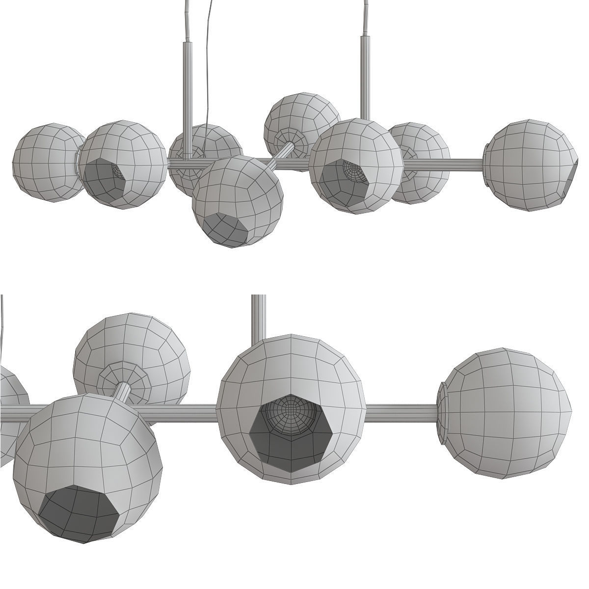 Chandelier 3d model collection 10 Pieces Low-poly 3D model_18