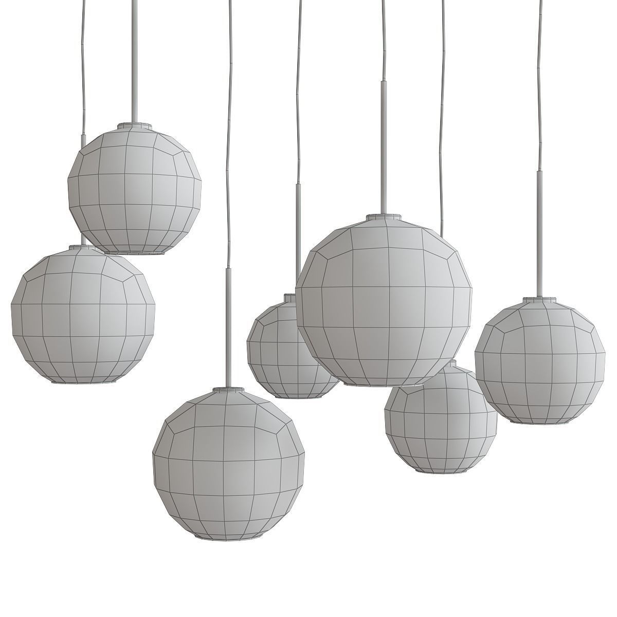 Chandelier 3d model collection 10 Pieces Low-poly 3D model_16