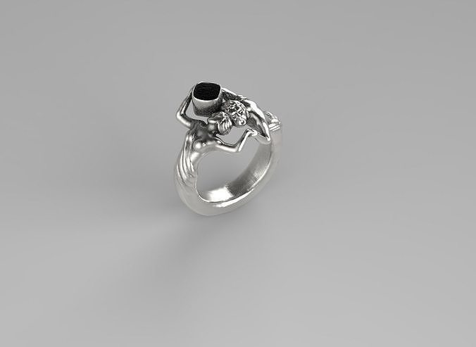 Man woman ring caring  water   3D print model
