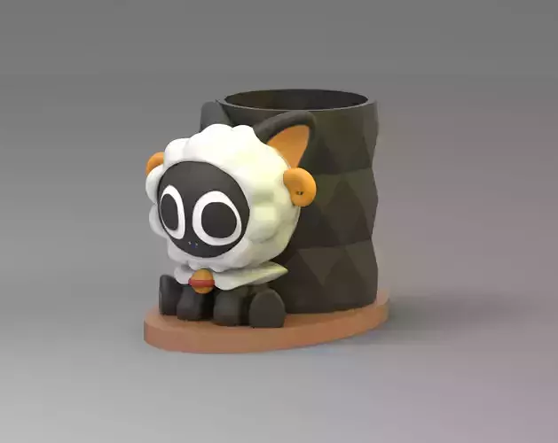 Twelve constellations Luo small black and white sheep pen holder