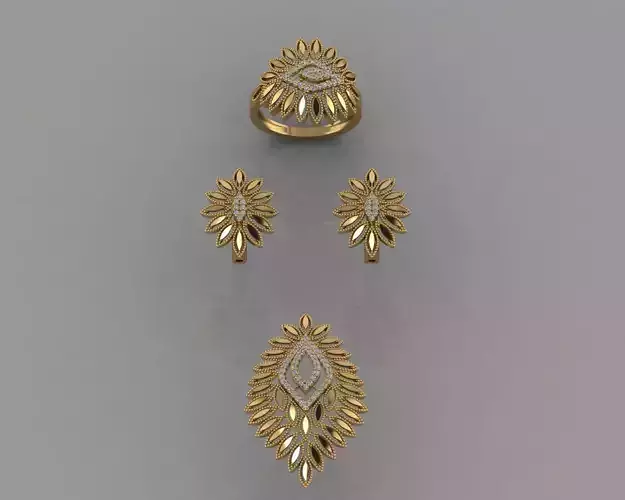 GC GOLD M0046- Diamond gold set 