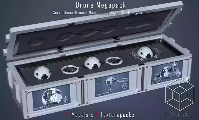 SciFi Drone Megapack 3D Model Collection