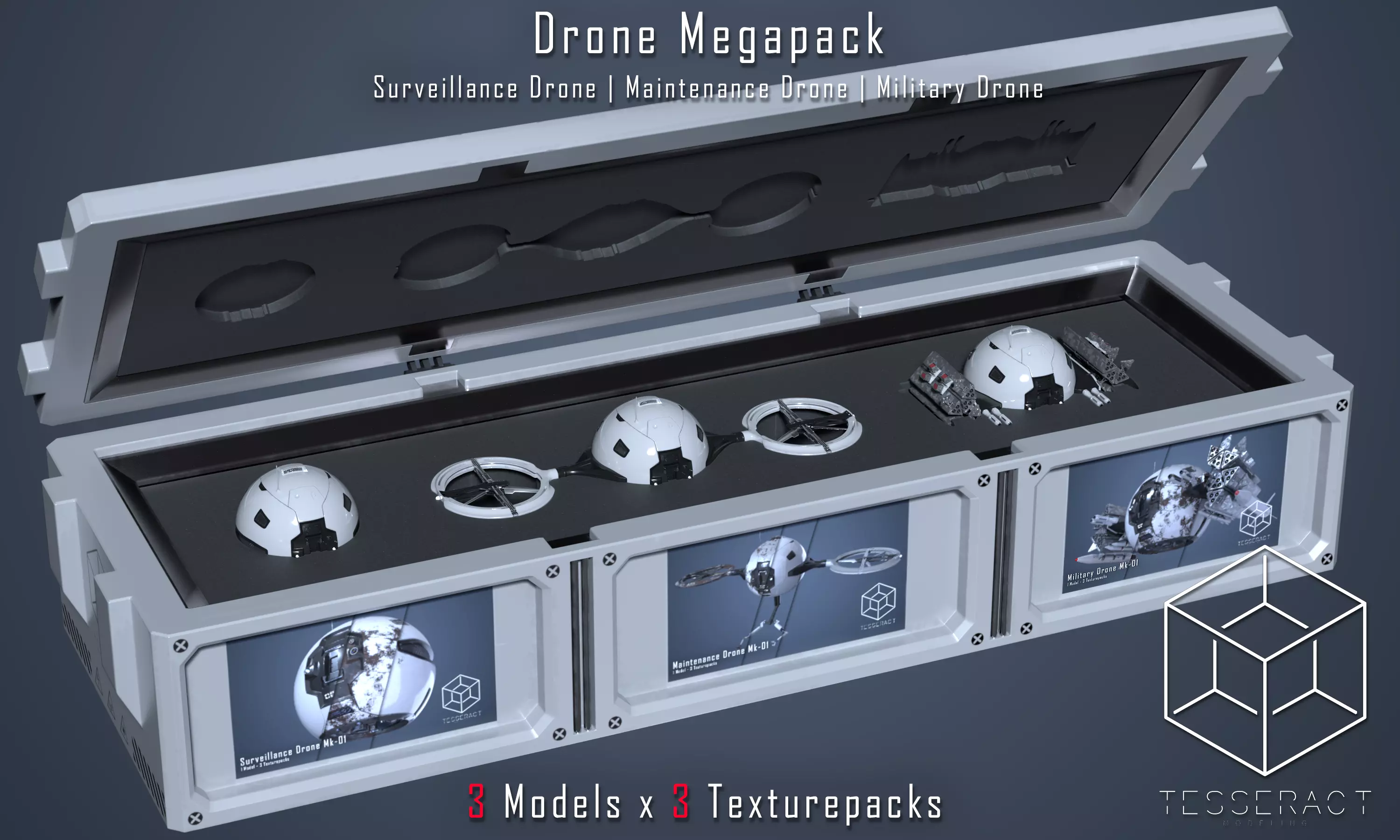 SciFi Drone Megapack 3D Model Collection_0