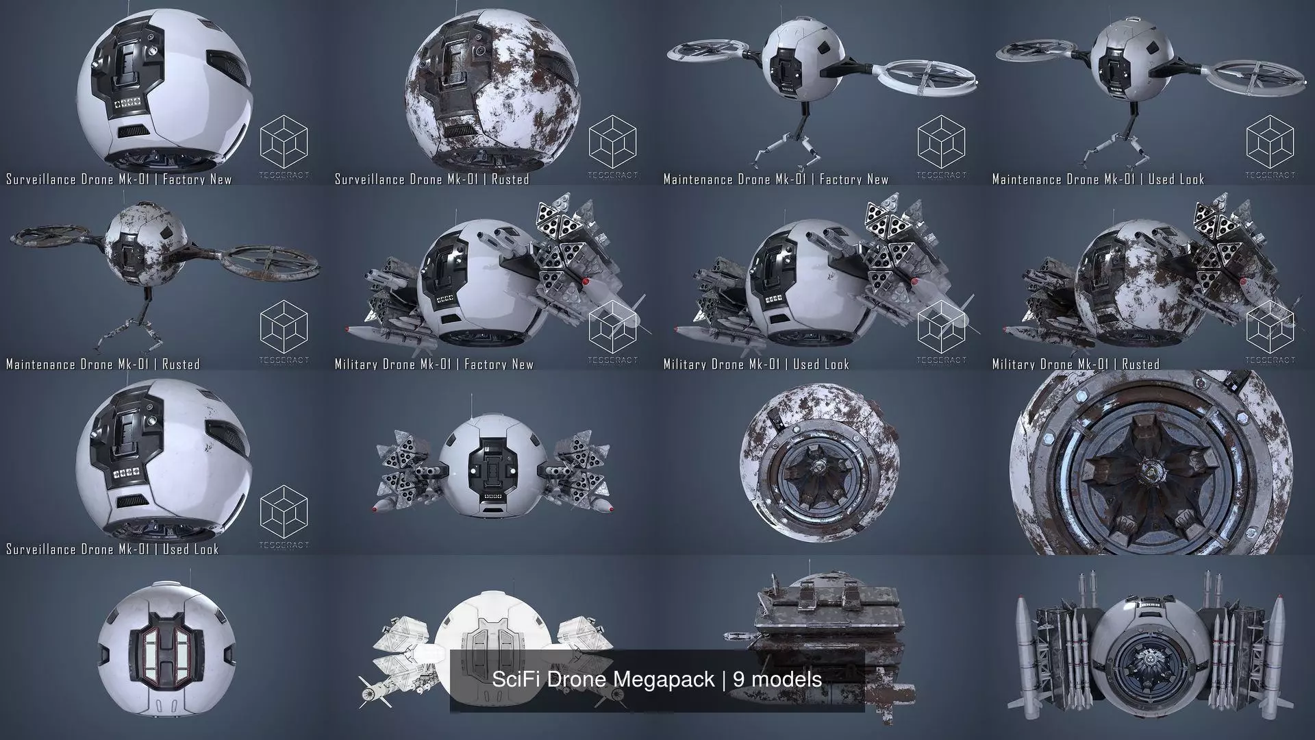 SciFi Drone Megapack 3D Model Collection_2