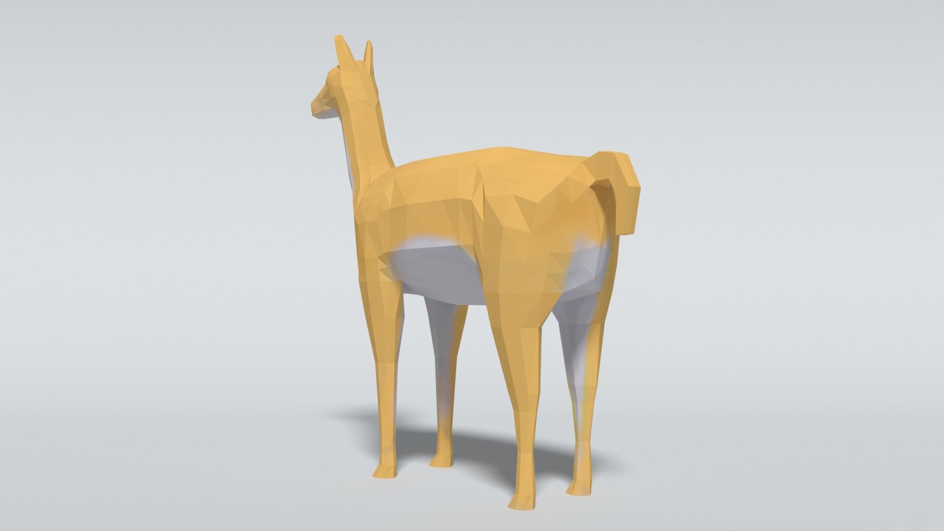 Low Poly Cartoon Llama Guanaco Low-poly 3D model_7