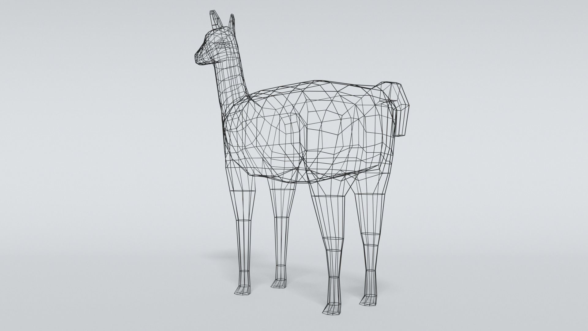 Low Poly Cartoon Llama Guanaco Low-poly 3D model_16