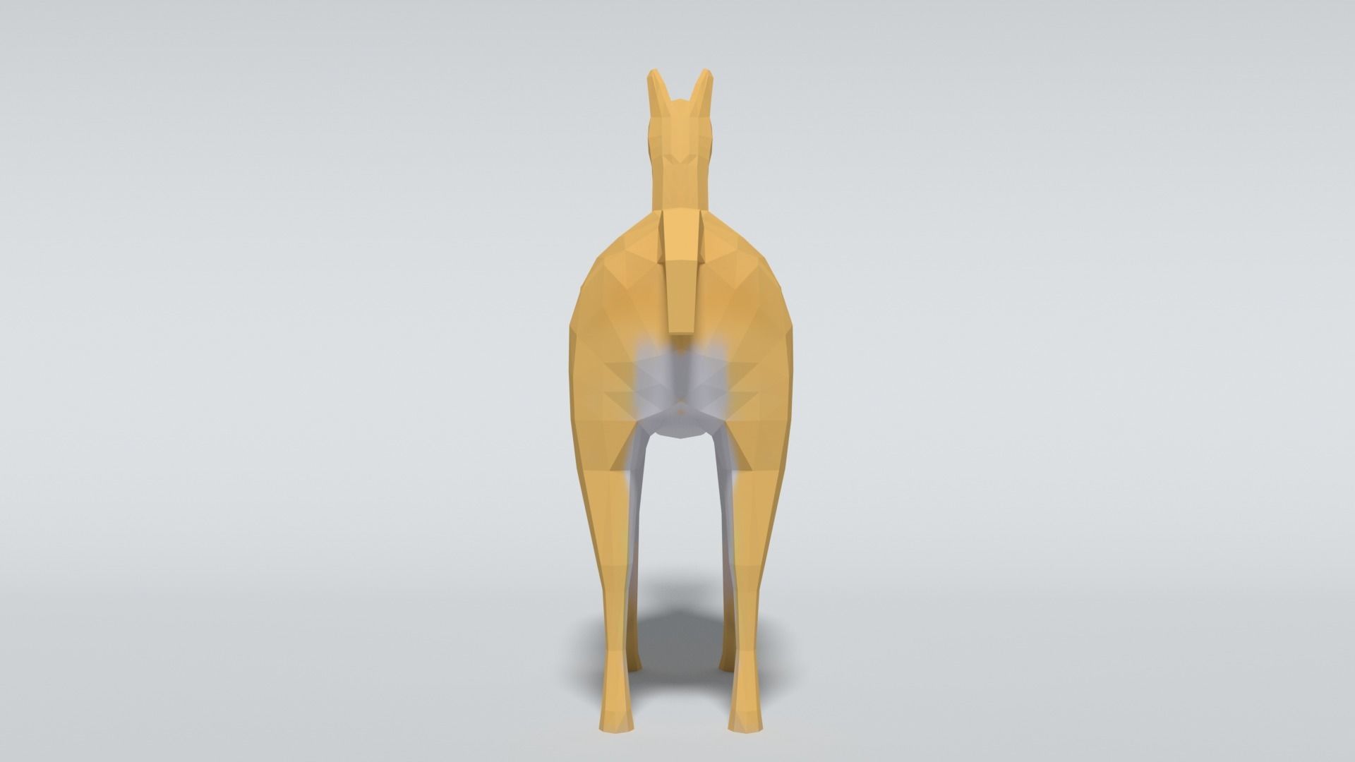 Low Poly Cartoon Llama Guanaco Low-poly 3D model_6