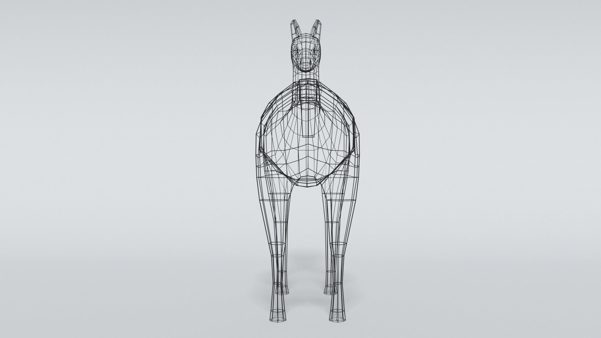 Low Poly Cartoon Llama Guanaco Low-poly 3D model_15