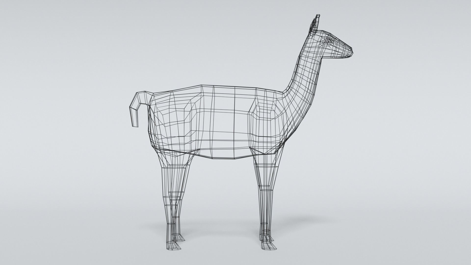 Low Poly Cartoon Llama Guanaco Low-poly 3D model_13