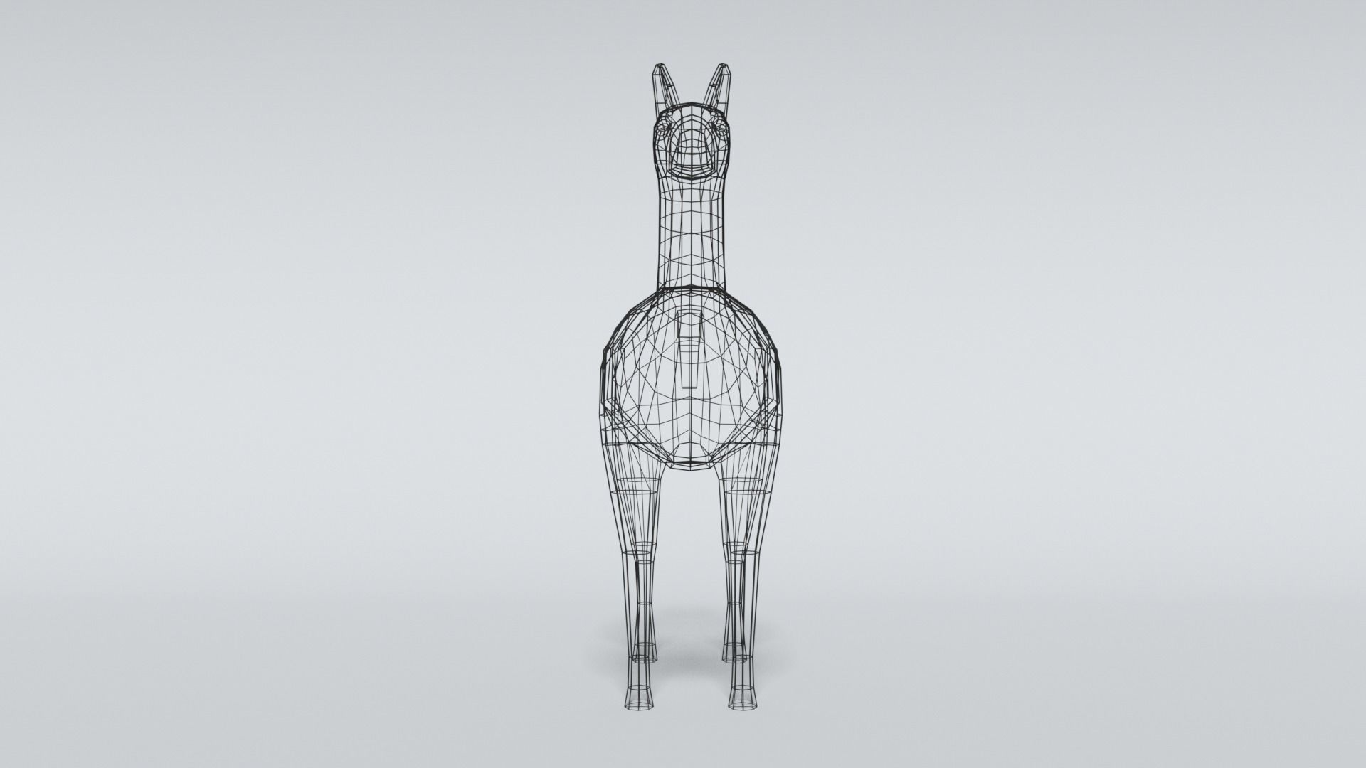 Low Poly Cartoon Llama Guanaco Low-poly 3D model_11