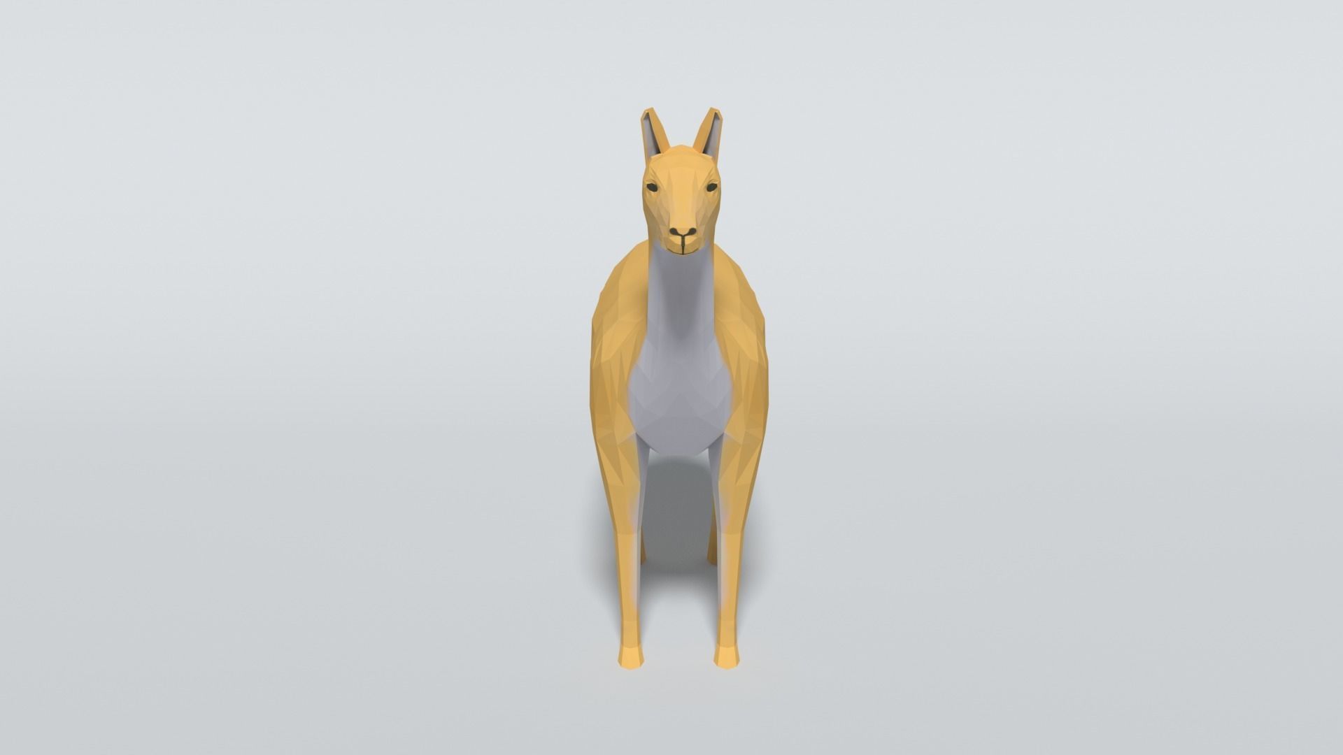 Low Poly Cartoon Llama Guanaco Low-poly 3D model_2