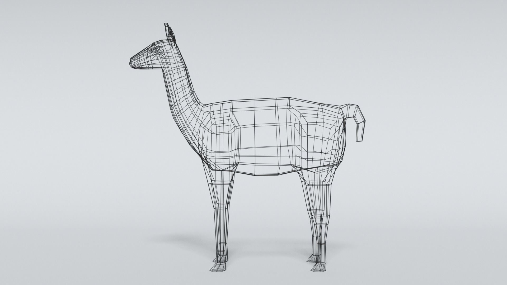 Low Poly Cartoon Llama Guanaco Low-poly 3D model_10