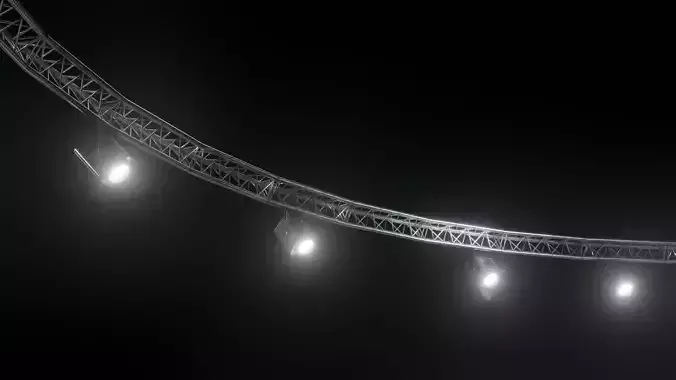 Circle truss with lights Low-poly 3D model