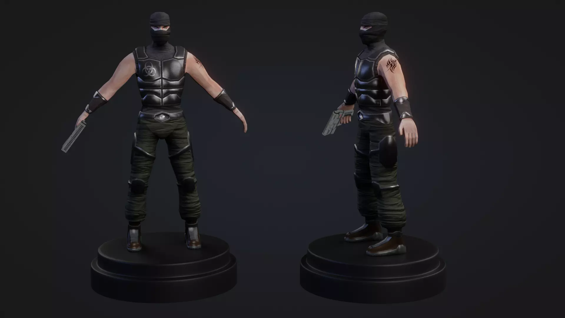 Terrorist Man Character Low-poly 3D model