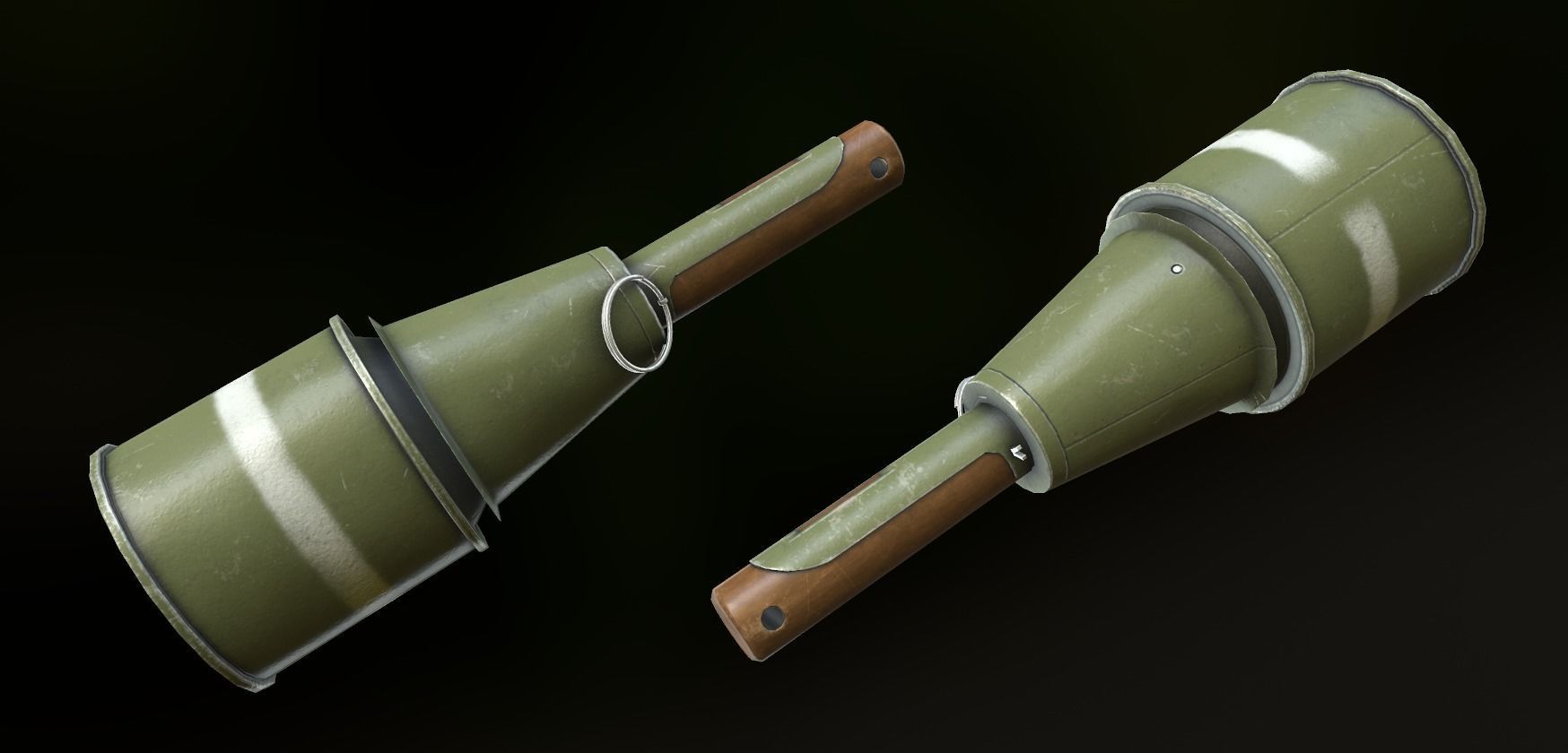 RPG-43 WWII Soviet Hand Grenade Low-poly 3D model_2