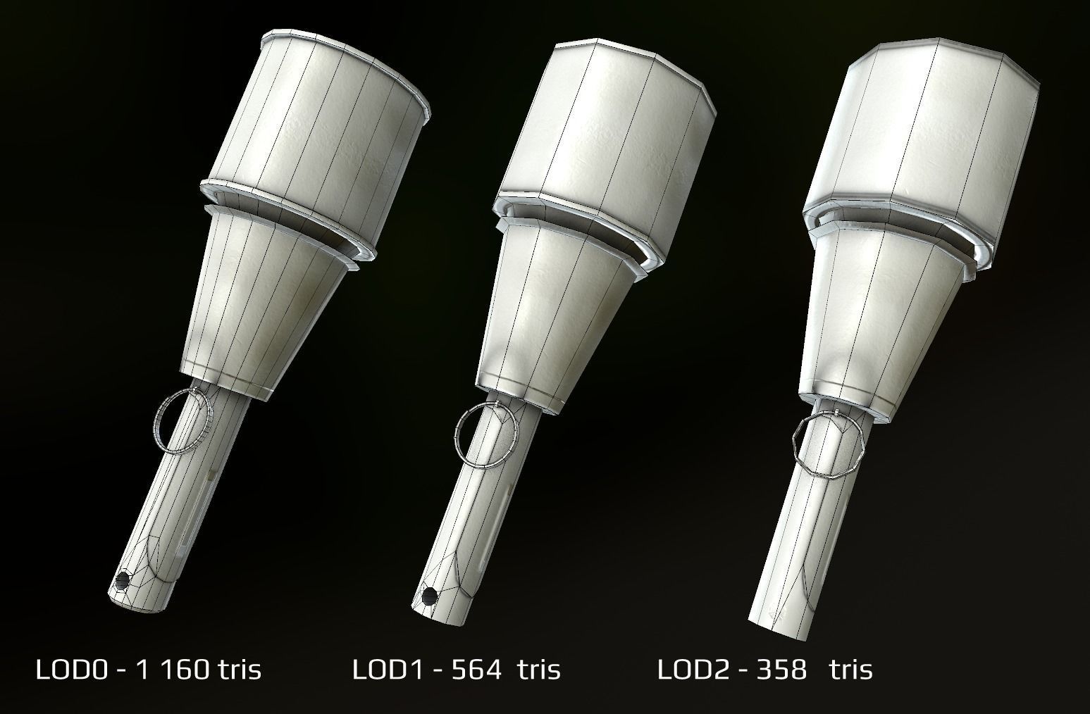 RPG-43 WWII Soviet Hand Grenade Low-poly 3D model_3