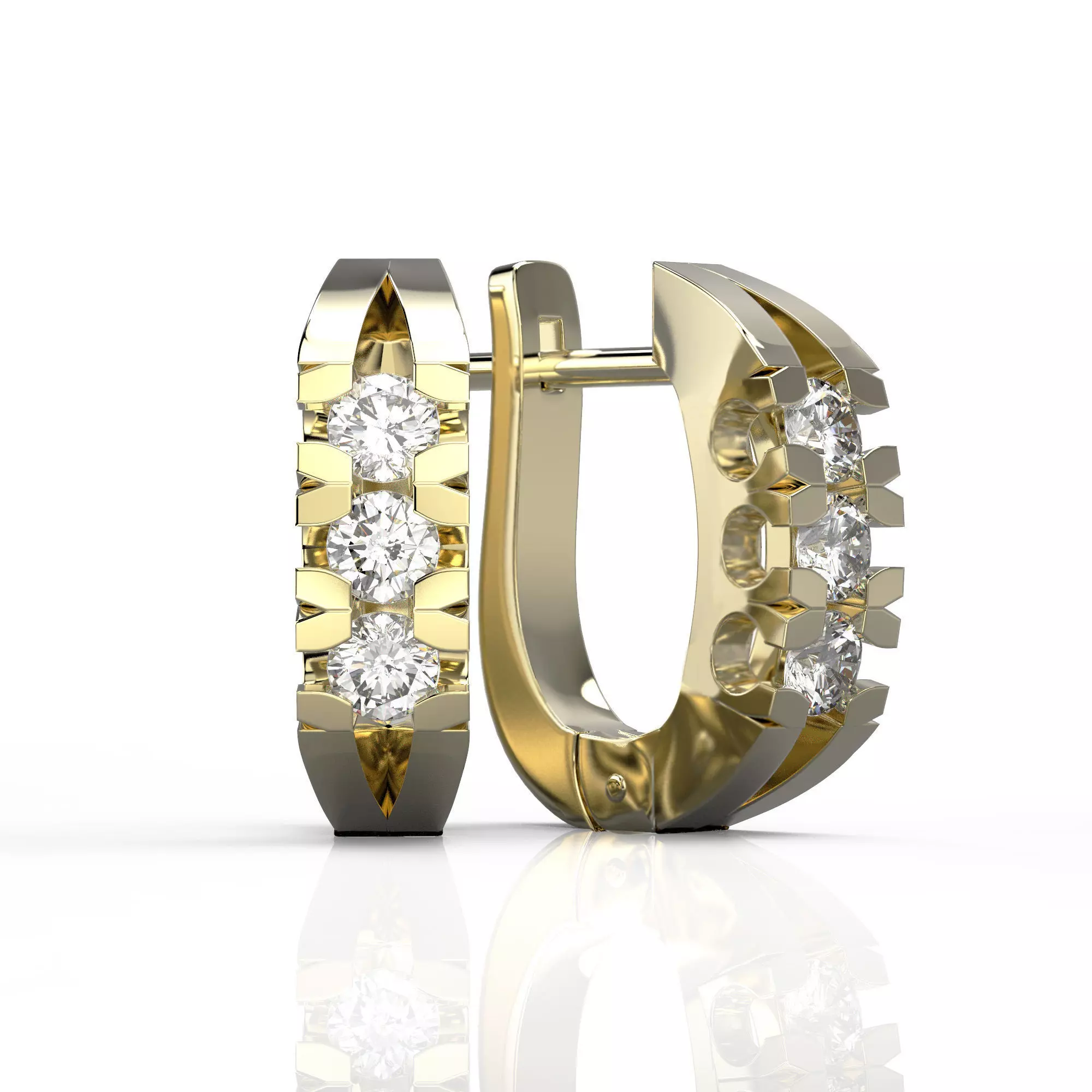 150117 E gap 3 gems earrings 3D print model