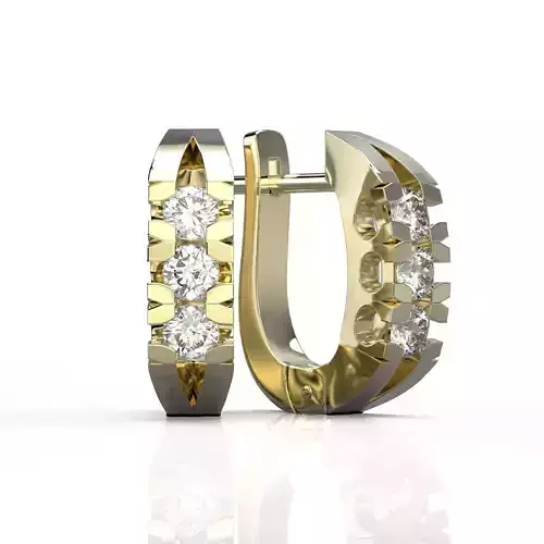 150117 E gap 3 gems earrings 3D print model