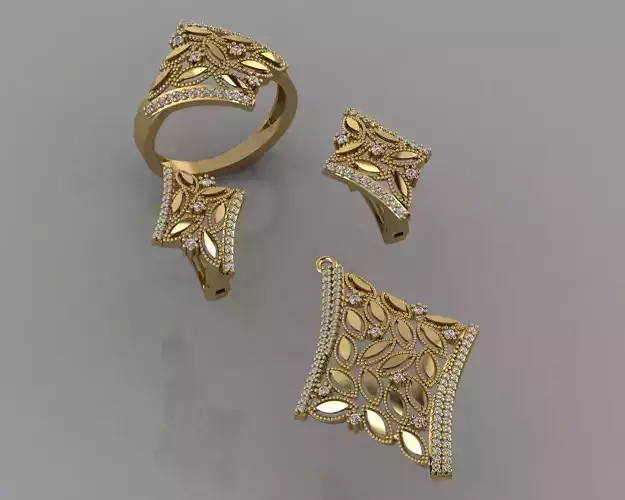 GC GOLD M0048- Diamond gold set