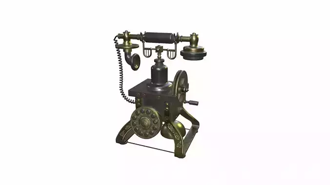 The Eiffel Tower 1892 Rotary Antique Telephone Low-poly 3D model