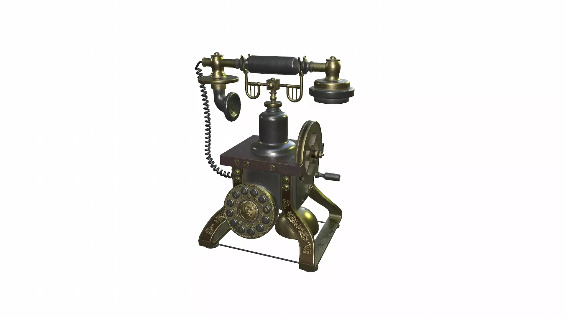 The Eiffel Tower 1892 Rotary Antique Telephone Low-poly 3D model_0