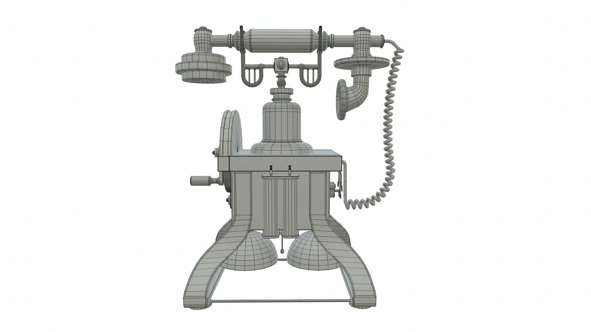 The Eiffel Tower 1892 Rotary Antique Telephone Low-poly 3D model_9