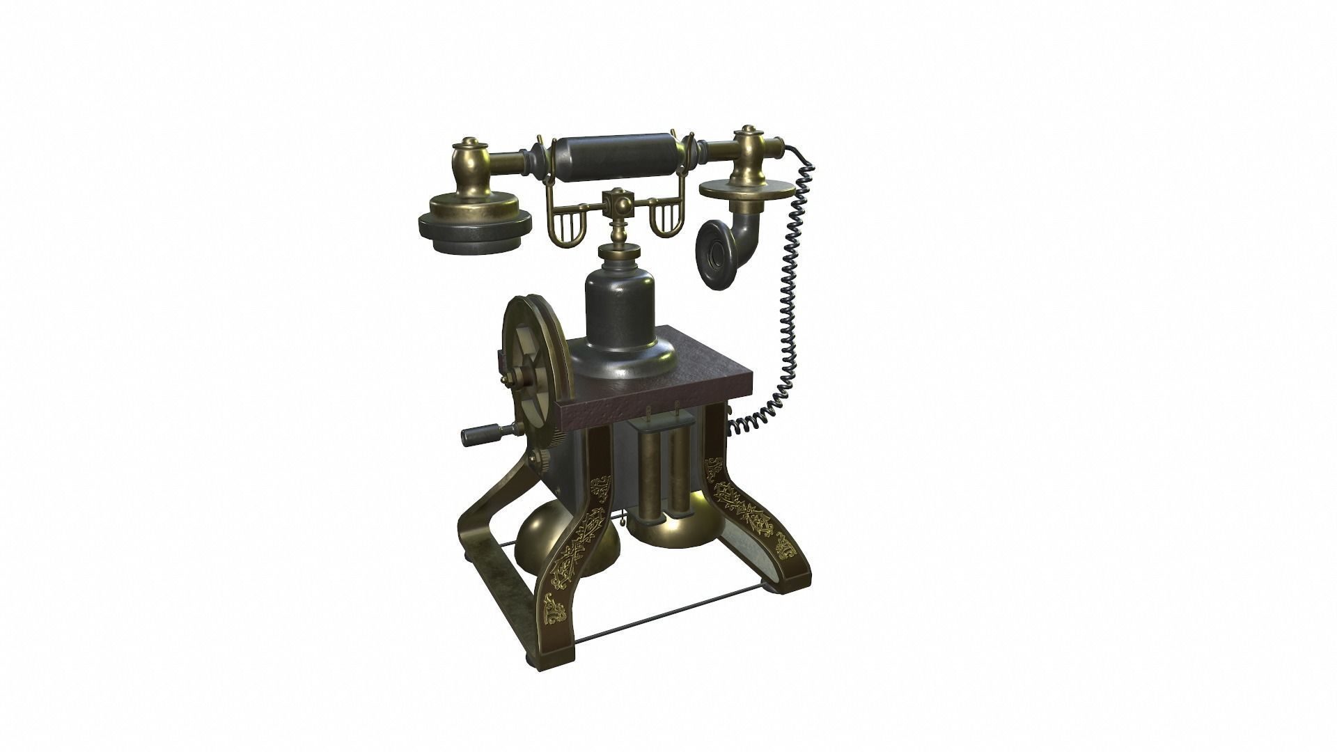 The Eiffel Tower 1892 Rotary Antique Telephone Low-poly 3D model_2